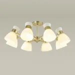 Люстра на штанге Lumion Wilma 4535/8C Цвет плафонов белый Цвет арматуры латунь от ImperiumLoft