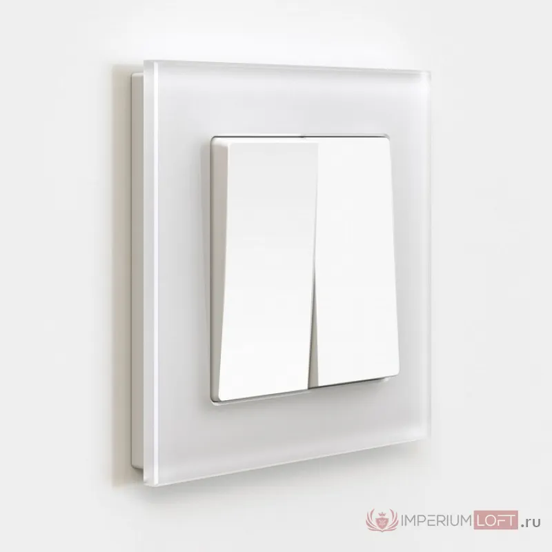 Выключатель двухклавишный без рамки Werkel Белые матовые W1120061 от ImperiumLoft