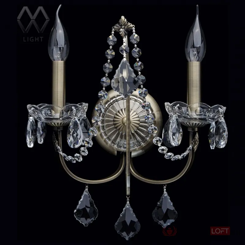 Бра MW-Light Каролина 5 367023802 Цвет арматуры бронза Цвет плафонов прозрачный от ImperiumLoft