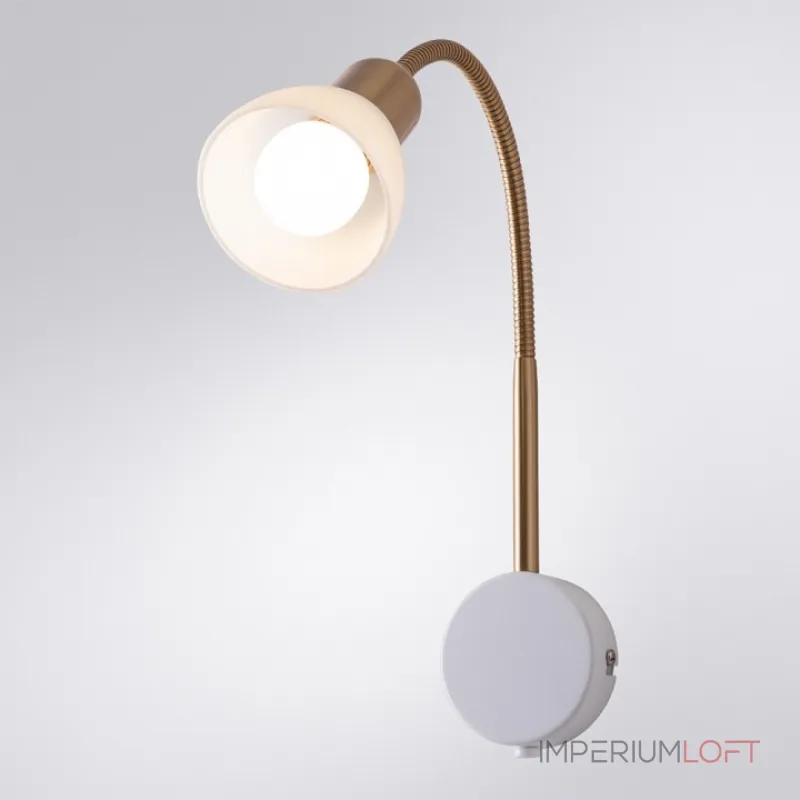 Бра Arte Lamp Falena A3116AP-1WH Цвет арматуры Белый Цвет плафонов Белый от ImperiumLoft Бра Arte Lamp Falena A3116AP-1WH Цвет арматуры Белый Цвет плафонов Белый от ImperiumLoft