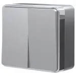 Выключатель двухклавишный Werkel Gallant W5020006 Цвет арматуры серебро