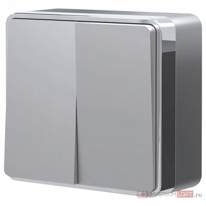 Выключатель двухклавишный Werkel Gallant W5020006 Цвет арматуры серебро от ImperiumLoft
