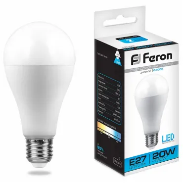 Лампа светодиодная Feron LB-98 E27 20Вт 6400K 25789 Цвет арматуры белый