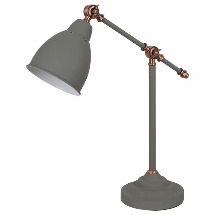 Настольная лампа офисная Arte Lamp Braccio A2054LT-1GY Цвет арматуры серый Цвет плафонов серый от ImperiumLoft