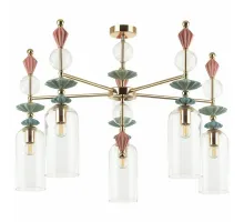 Потолочная люстра Odeon Light Bizet 4855/5C Цвет плафонов прозрачный Цвет арматуры золото