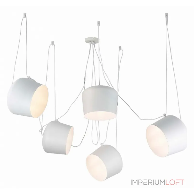 Подвесная люстра EVOLUCE Trieste SLE120653-05 Цвет арматуры белый Цвет плафонов белый от ImperiumLoft Подвесная люстра EVOLUCE Trieste SLE120653-05 Цвет арматуры белый Цвет плафонов белый от ImperiumLoft