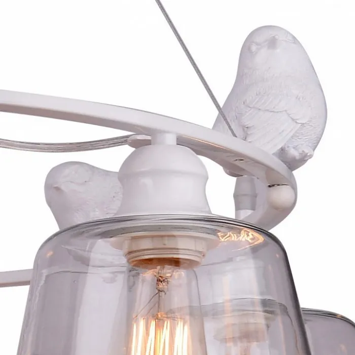 Подвесная люстра Arte Lamp Passero A4289LM-6WH Цвет арматуры белый Цвет плафонов прозрачный от ImperiumLoft