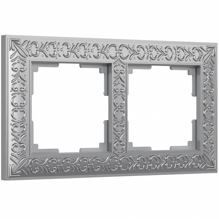 Рамка на 2 поста Werkel WL07-Frame-02 (матовый хром) Цвет арматуры серый Цвет плафонов белый от ImperiumLoft