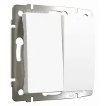 Выключатель двухклавишный без рамки Werkel Белые матовые W1120061 от ImperiumLoft