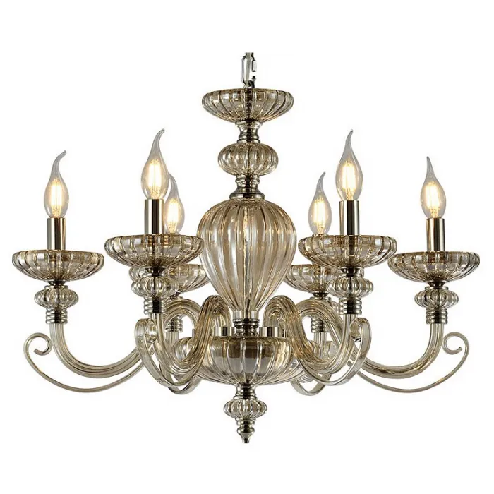 Подвесная люстра Newport 12800 12806/S cognac Цвет арматуры хром от ImperiumLoft