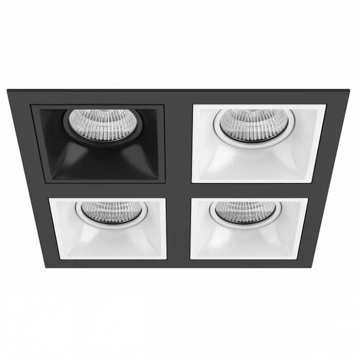 Встраиваемый светильник Lightstar Domino D54707060606 цвет арматуры черно-белый от ImperiumLoft