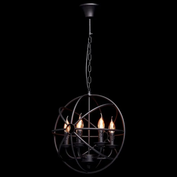 Подвесная люстра MW-Light Замок 1 249017306 Цвет арматуры черный Цвет плафонов хром от ImperiumLoft