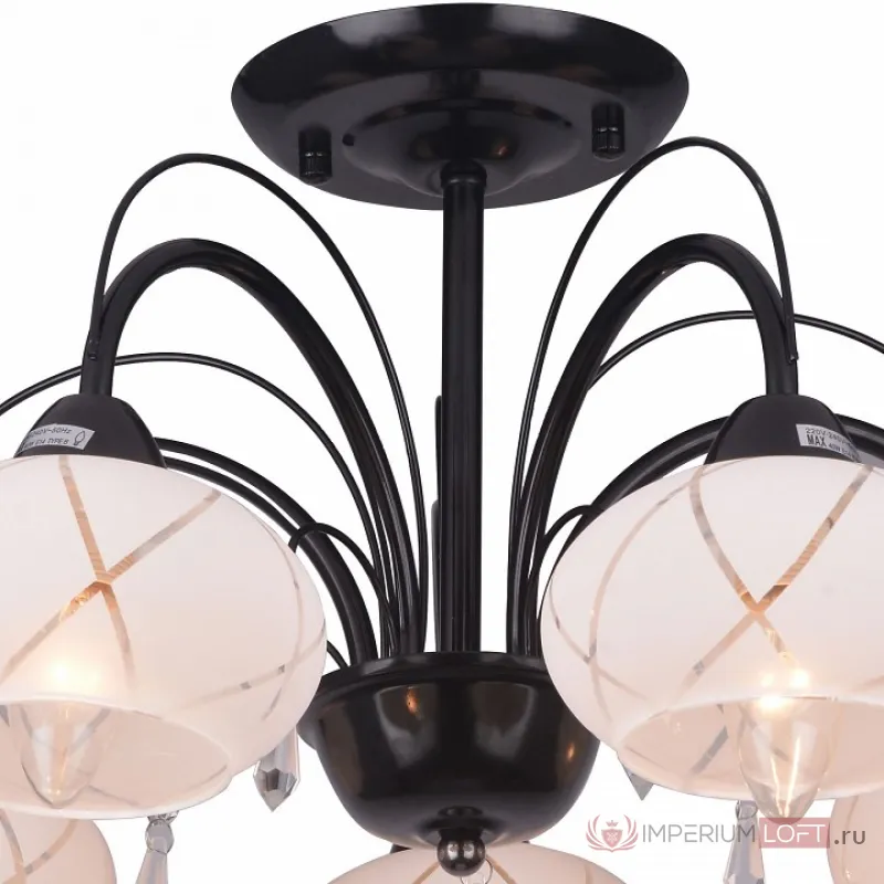 Люстра на штанге TopLight Roberta TL3700X-05BC Цвет арматуры черный Цвет плафонов белый от ImperiumLoft