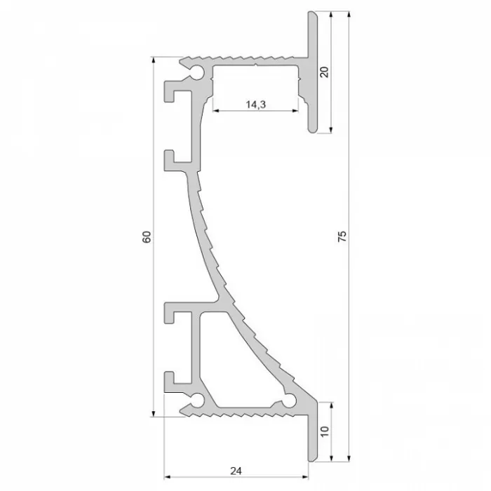 Профиль накладной  Deko-Light EL-02-12 975496 Цвет арматуры серебро от ImperiumLoft