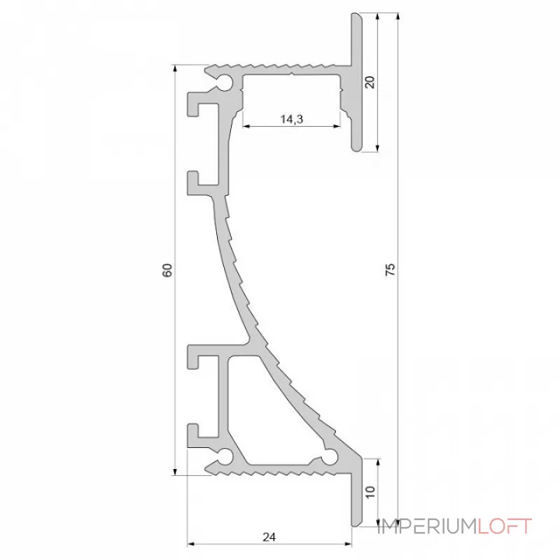 Профиль накладной  Deko-Light EL-02-12 975496 Цвет арматуры серебро от ImperiumLoft