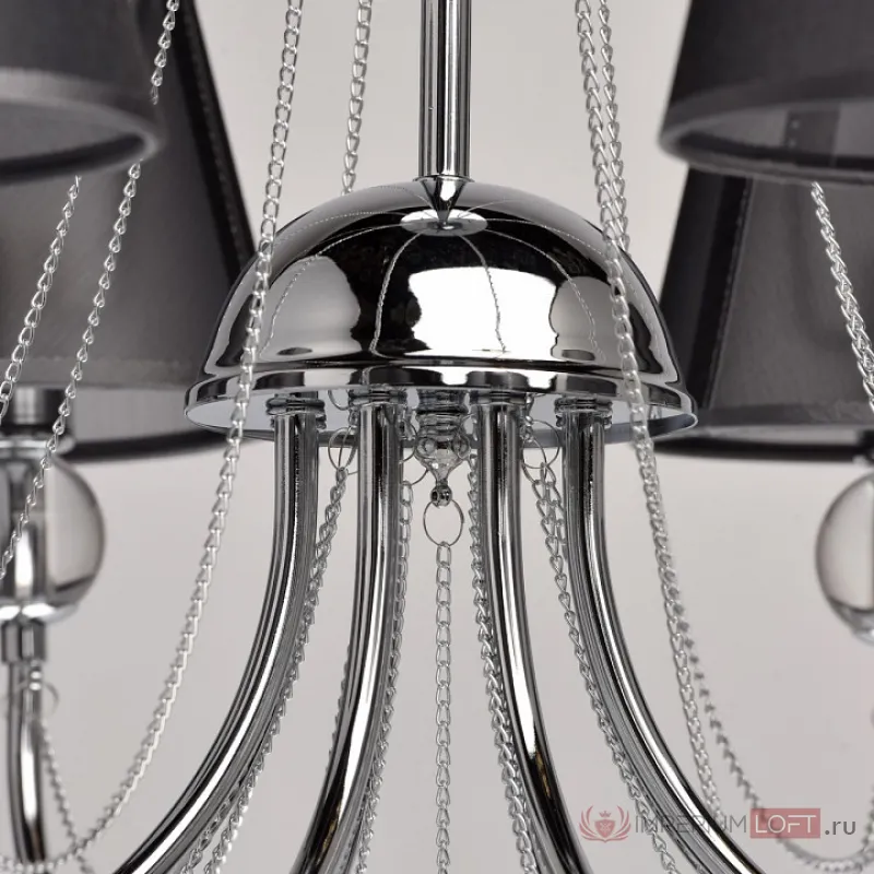 Люстра на штанге MW-Light Федерика 84 684010408 Цвет арматуры хром Цвет плафонов черный от ImperiumLoft