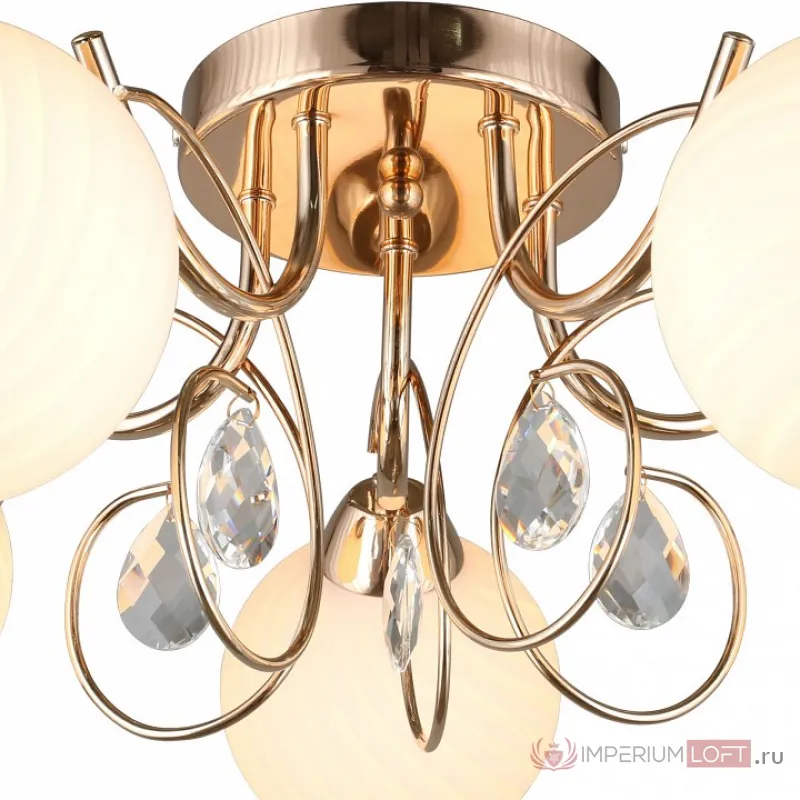 Потолочная люстра Omnilux Martello OML-25207-05 Цвет плафонов белый Цвет арматуры золото от ImperiumLoft