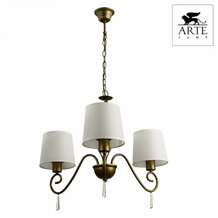 Подвесная люстра Arte Lamp Carolina A9239LM-3BR Цвет арматуры коричневый Цвет плафонов белый от ImperiumLoft