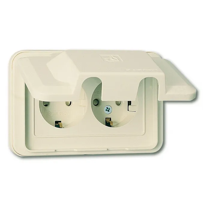 Розетка двойная с заземлением Imex 70 Wide Ivory WRP 2210 Цвет арматуры коричневый от ImperiumLoft