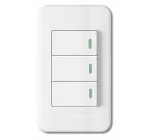 Выключатель трехклавишный с подсветкой Imex 70 Wide WH WSN 0423 WH Цвет арматуры белый