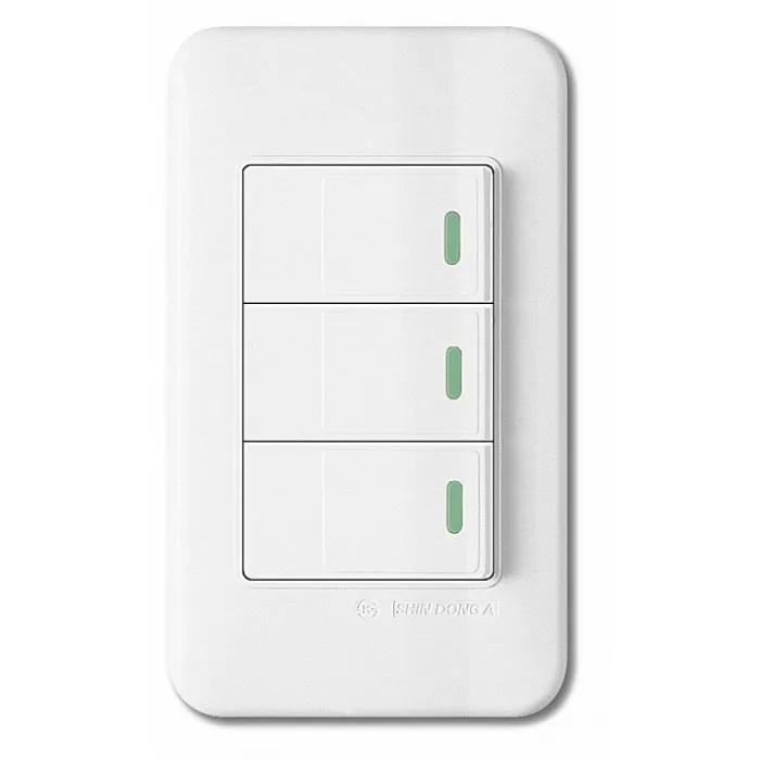 Выключатель трехклавишный с подсветкой Imex 70 Wide WH WSN 0423 WH Цвет арматуры белый от ImperiumLoft