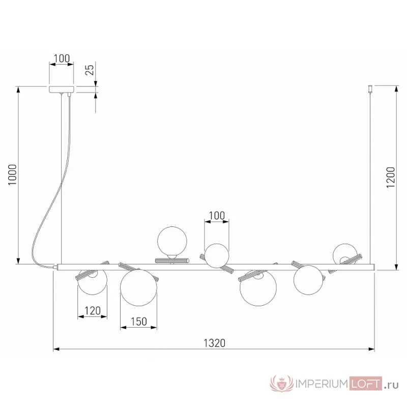 Подвесной светильник Eurosvet Salut 50382 хром от ImperiumLoft
