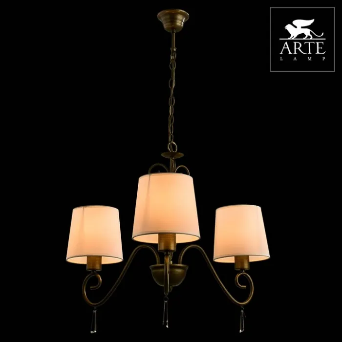 Подвесная люстра Arte Lamp Carolina A9239LM-3BR Цвет арматуры коричневый Цвет плафонов белый от ImperiumLoft