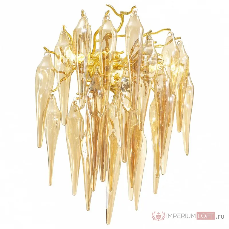 Накладной светильник Odeon Light Foscara 4718/2W Цвет арматуры золото Цвет плафонов янтарный от ImperiumLoft