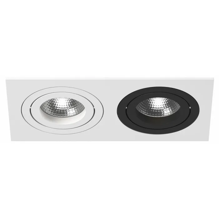 Встраиваемый светильник Lightstar Intero 16 double quadro i5260607 Цвет арматуры черно-белый Цвет плафонов белый от ImperiumLoft