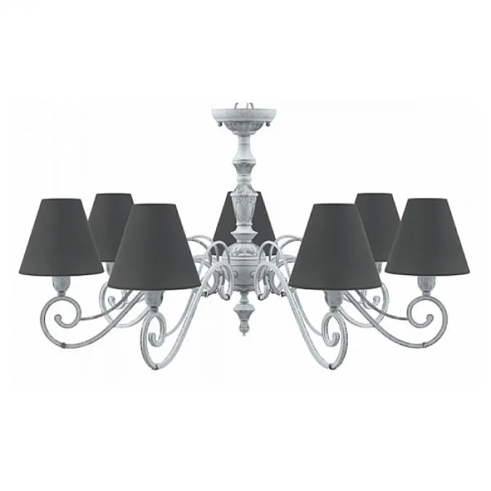 Подвесная люстра Lamp4You Classic 18 E3-07-G-LMP-O-22 Цвет арматуры серый Цвет плафонов черный от ImperiumLoft