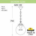 Подвесной светильник Fumagalli Globe 250 G25.120.000.BYE27
