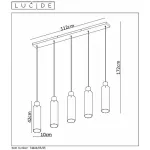 Подвесной светильник Lucide Orlando 74404/05/65 Цвет арматуры черный Цвет плафонов серый от ImperiumLoft