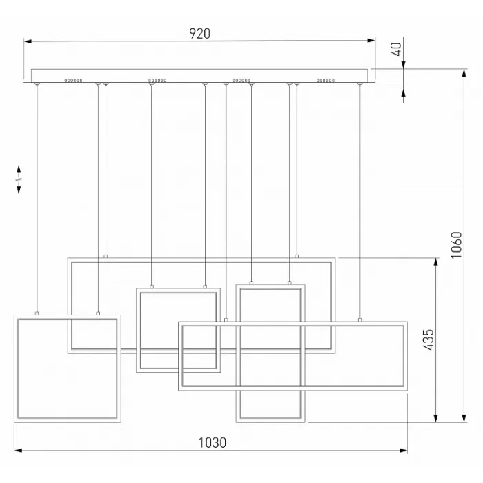 Подвесной светильник Eurosvet Direct 90178/5 золото 106W от ImperiumLoft