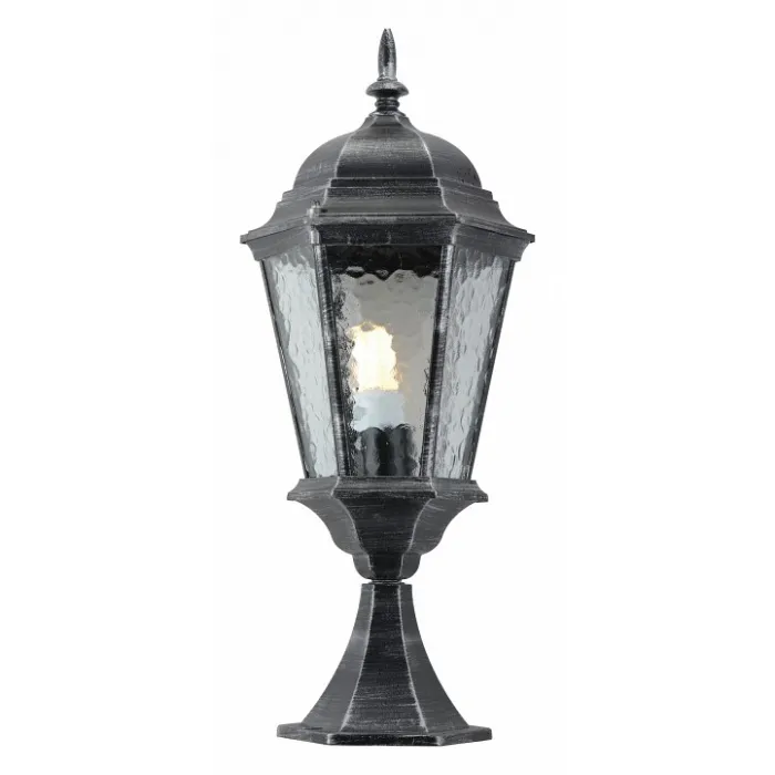 Наземный низкий светильник Arte Lamp Genova A1204FN-1BS Цвет арматуры серебро Цвет плафонов прозрачный от ImperiumLoft