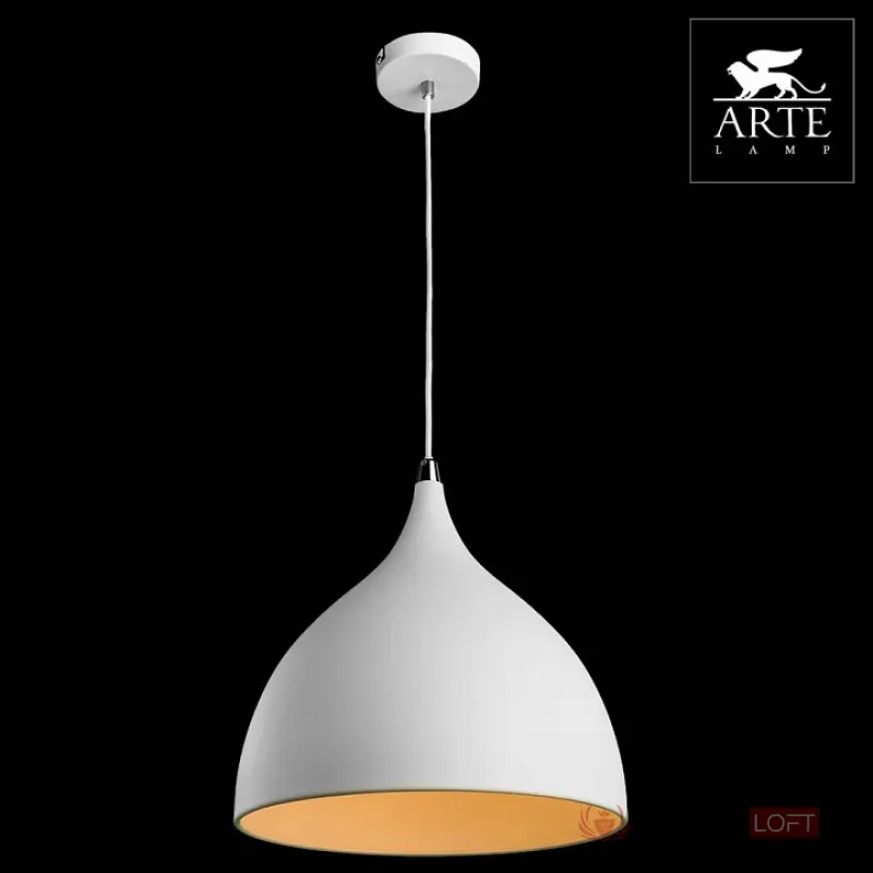 Подвесной светильник Arte Lamp Ciclone A9155SP-1WH Цвет арматуры хром Цвет плафонов белый от ImperiumLoft