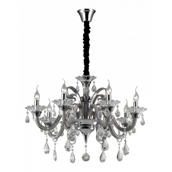 Подвесная люстра Ideal Lux Colossal COLOSSAL SP8 GRIGIO Цвет арматуры хром Цвет плафонов прозрачный от ImperiumLoft