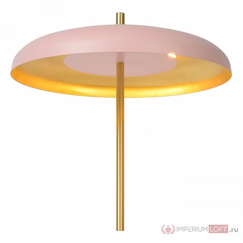 Торшер Lucide Elgin 03731/03/66 Цвет плафонов розовый Цвет арматуры золото от ImperiumLoft