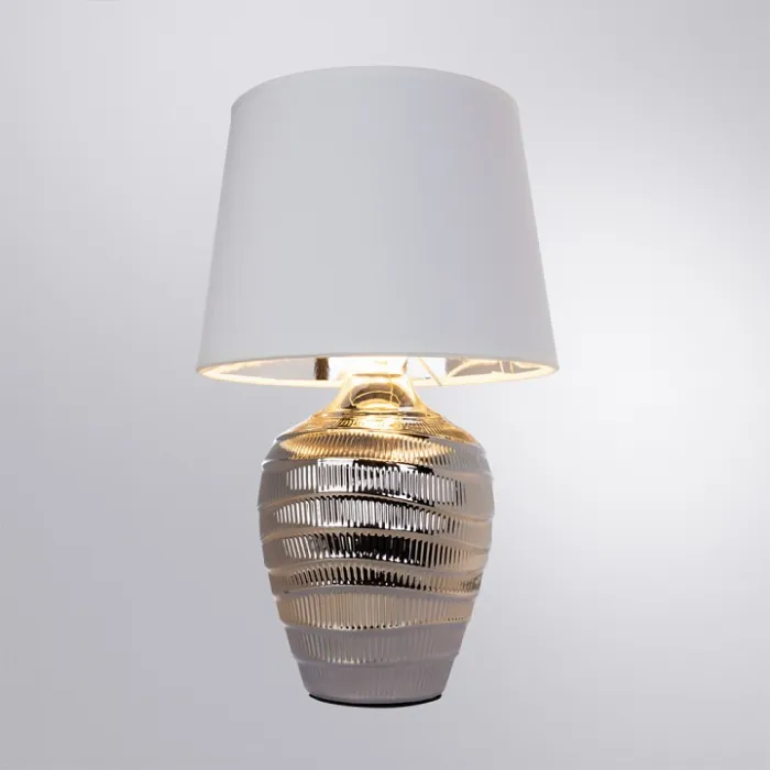 Настольная лампа декоративная Arte Lamp Korfu A4003LT-1CC Цвет арматуры Серый Цвет плафонов Белый от ImperiumLoft