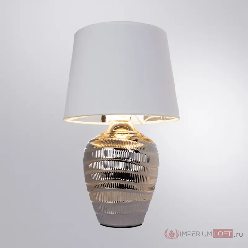 Настольная лампа декоративная Arte Lamp Korfu A4003LT-1CC Цвет арматуры Серый Цвет плафонов Белый от ImperiumLoft