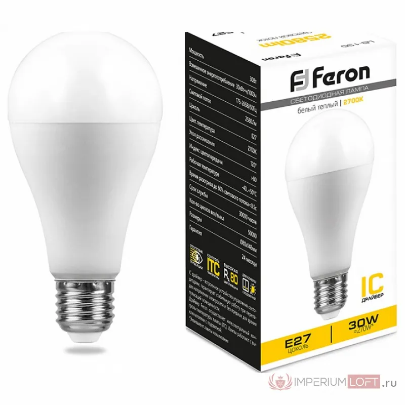 Лампа светодиодная Feron Lb 130 E27 30Вт 2700K 38194 от ImperiumLoft