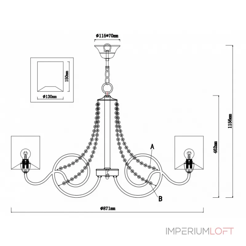 Подвесная люстра Rivoli Cascata P8 GD Б0038421 