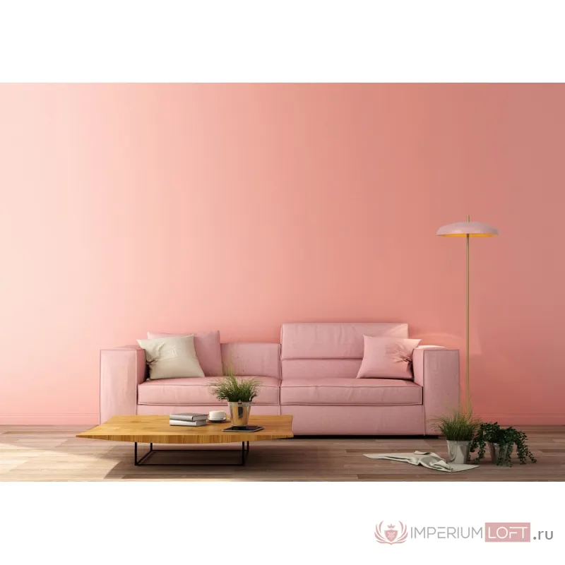 Торшер Lucide Elgin 03731/03/66 Цвет плафонов розовый Цвет арматуры золото от ImperiumLoft