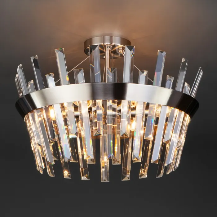 Светильник на штанге TK Lighting Steccato 10111/5 сатин-никель/прозрачный Цвет арматуры никель Цвет плафонов прозрачный от ImperiumLoft