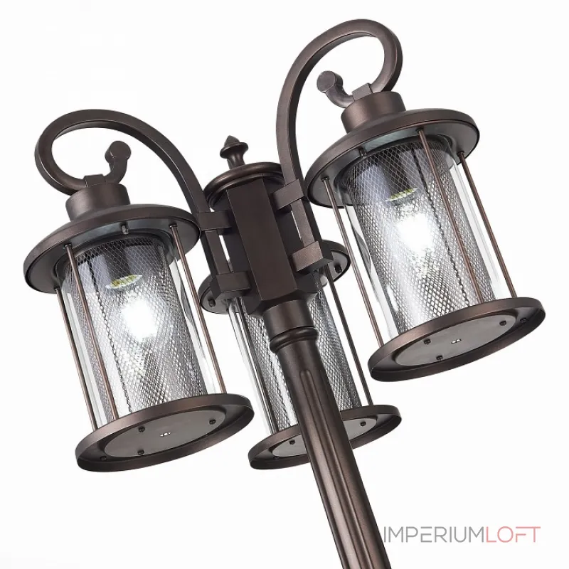 Фонарный столб ST-Luce Lastero SL080.425.03 Цвет плафонов прозрачный Цвет арматуры коричневый