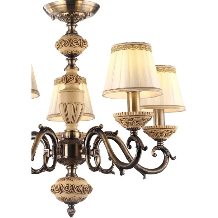 Люстра на штанге Arte Lamp Cherish A9575PL-5AB Цвет арматуры бронза Цвет плафонов белый от ImperiumLoft