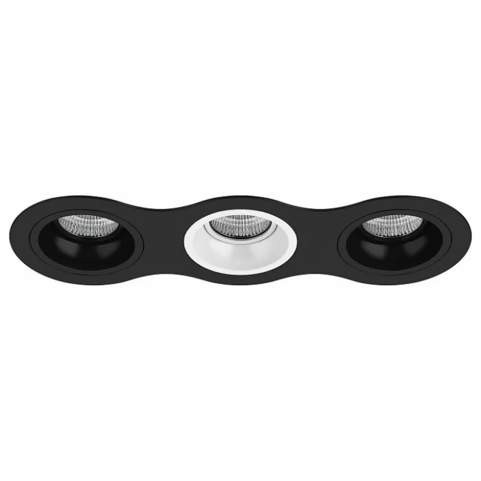 Встраиваемый светильник Lightstar Domino D637070607 цвет арматуры черно-белый от ImperiumLoft