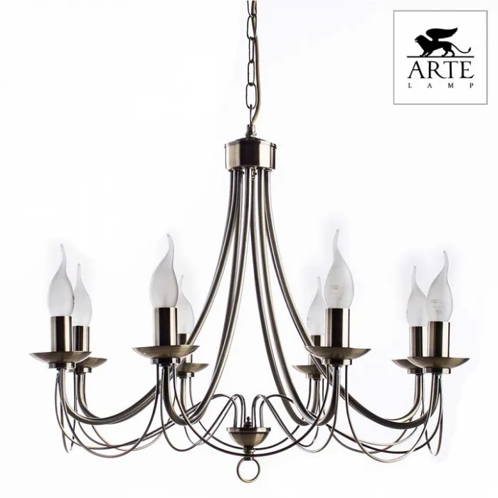 Подвесная люстра Arte Lamp Maypole A6300LM-8AB Цвет арматуры бронза Цвет плафонов белый от ImperiumLoft