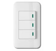 Выключатель трехклавишный с подсветкой Imex 70 Wide WH WSN 0426 WH Цвет арматуры белый