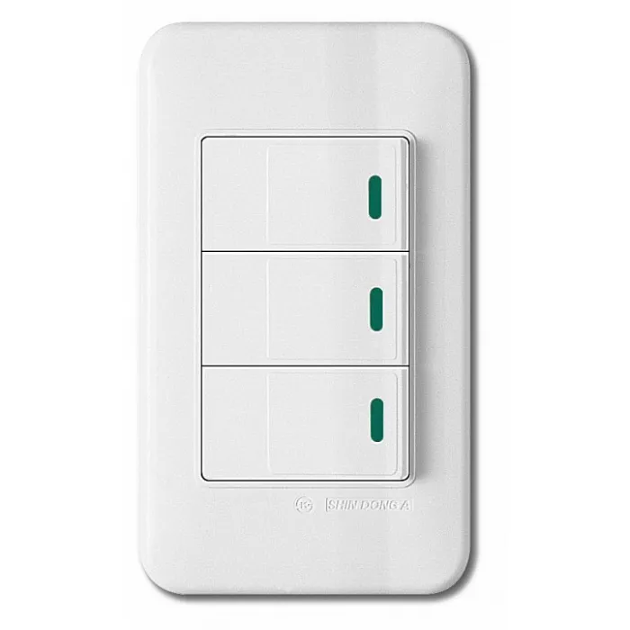 Выключатель трехклавишный с подсветкой Imex 70 Wide WH WSN 0426 WH Цвет арматуры белый от ImperiumLoft