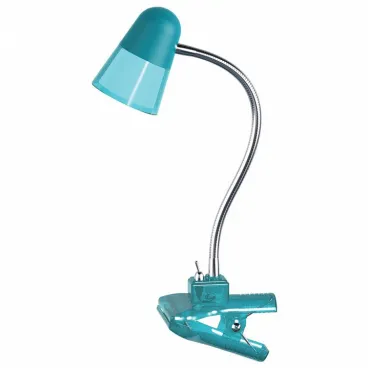 Настольная лампа офисная Horoz Electric Bilge HRZ00000716 Цвет арматуры хром Цвет плафонов синий